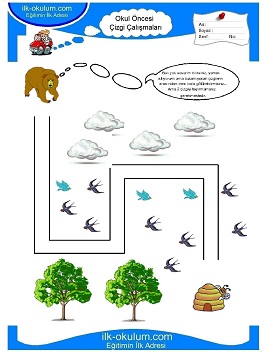 Çocuklar İçin Çizgi Çalışma Sayfaları 